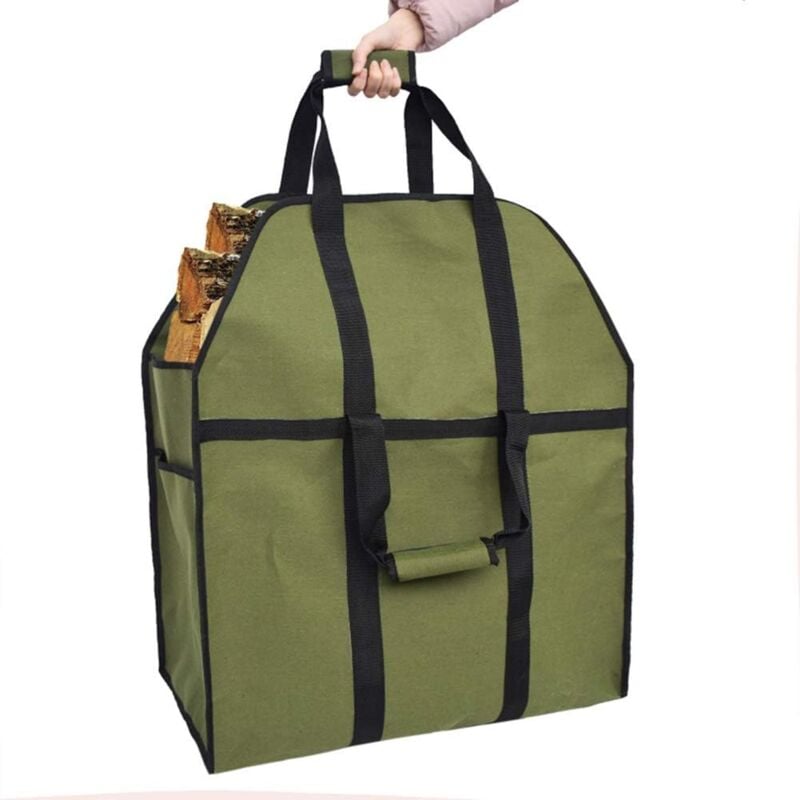 foto del prodotto bebusingoto borsa per la conservazione della legna da ardere, borsa per caminetto in oxford resistente, accessori per stufe a legna, grande capacit 