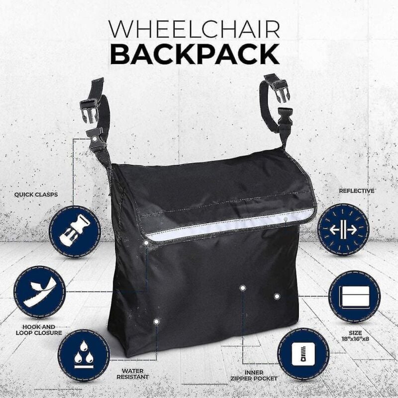 foto del prodotto bebusingoto borsa per sedia a rotelle borsa per sedia a rotelle impermeabile grande accessorio per sedia a rotelle
