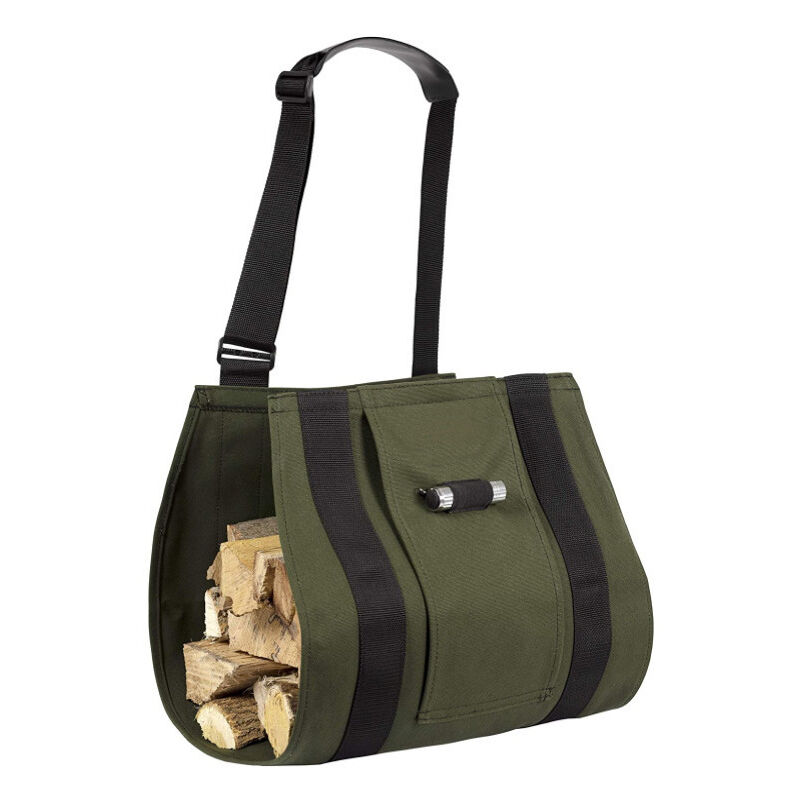 foto del prodotto bebusingoto borsa porta legna in tela borsa porta legna da ardere pieghevole e impermeabile di grande capacit , borsa porta legna da ardere