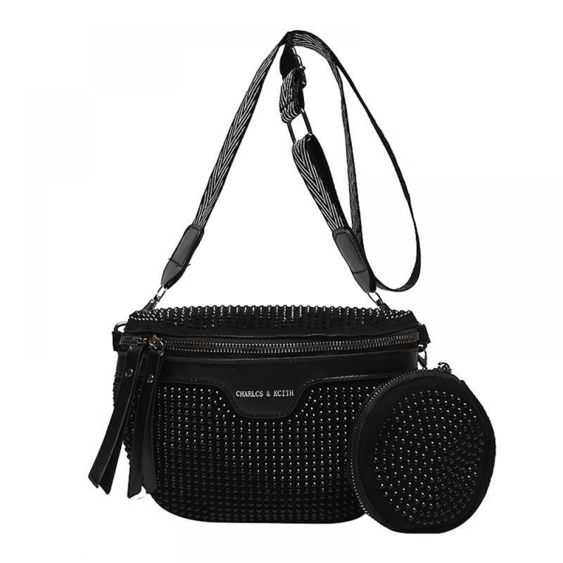 foto del prodotto bebusingoto borsa saddle tide con strass per donne e ragazze, nera