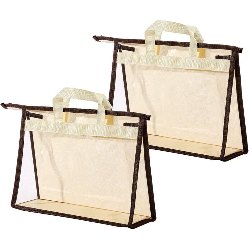 foto del prodotto bebusingoto borse trasparenti per riporre borse, organizer per armadio, borsa portaoggetti con cerniera per borse, 2 pezzi