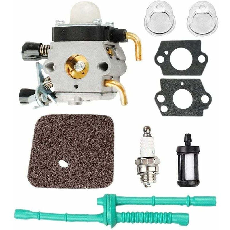 foto del prodotto bebusingoto carburatore stihl fs55 fs38 fs45 fs46 fs55c fc55 fs74 fs75 fs76 fs80 km85 con filtro aria e tubo carburante per decespugliatore