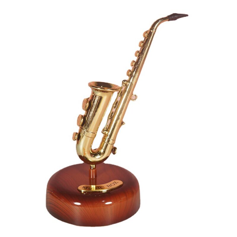 foto del prodotto bebusingoto carillon a manovella retr con statua francese, sassofono classico, ornamenti, decorazioni per la casa