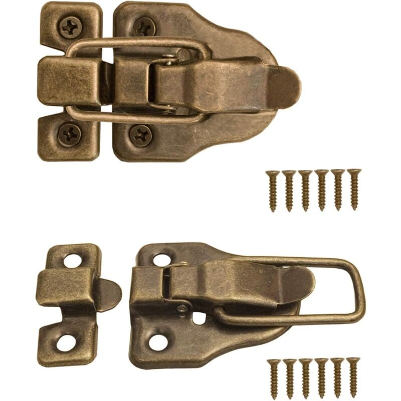 foto del prodotto bebusingoto casse, scatole, chiusure per valigie, ferramenta in metallo, design in ottone vintage, set di 2 con viti