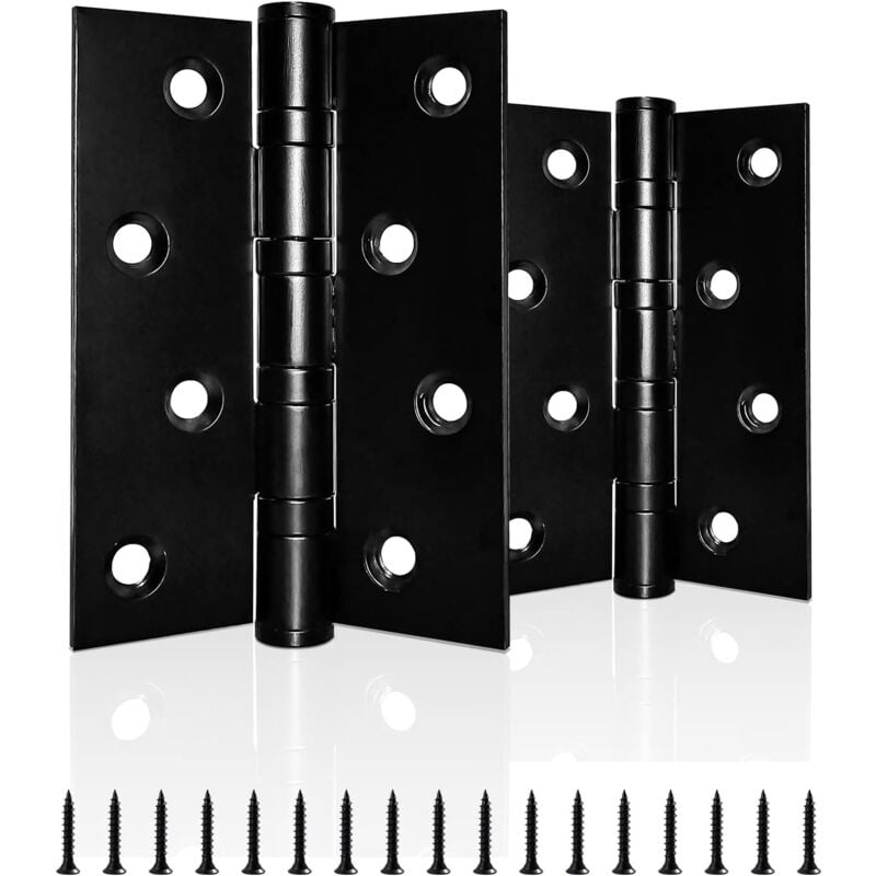 foto del prodotto bebusingoto cerniere per porte con cuscinetti a sfera per impieghi gravosi, acciaio inossidabile cromato, per legno per interni ed esterni, nero,