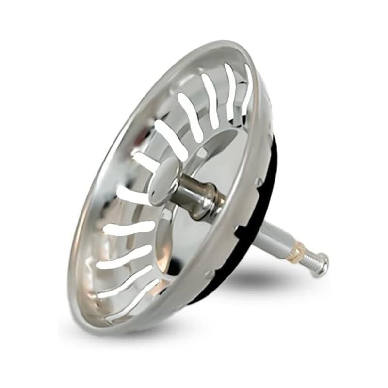 foto del prodotto bebusingoto cestello di scarico per lavello da cucina con perno regolabile filtro universale in acciaio inox, tappo a scomparsa per cestello