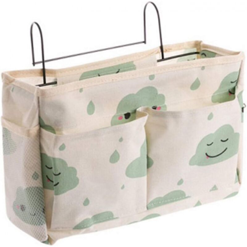 foto del prodotto bebusingoto cestino portaoggetti da appendere al comodino, organizer da comodino, borsa portaoggetti da appendere con 3 tasche per letto a