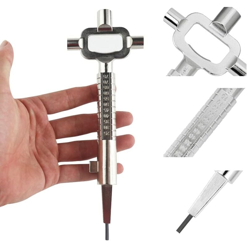 foto del prodotto bebusingoto chiave per architetto in lega di zinco, chiave quadrata multifunzione, chiave universale per costruzioni con chiave a brugola, chiave