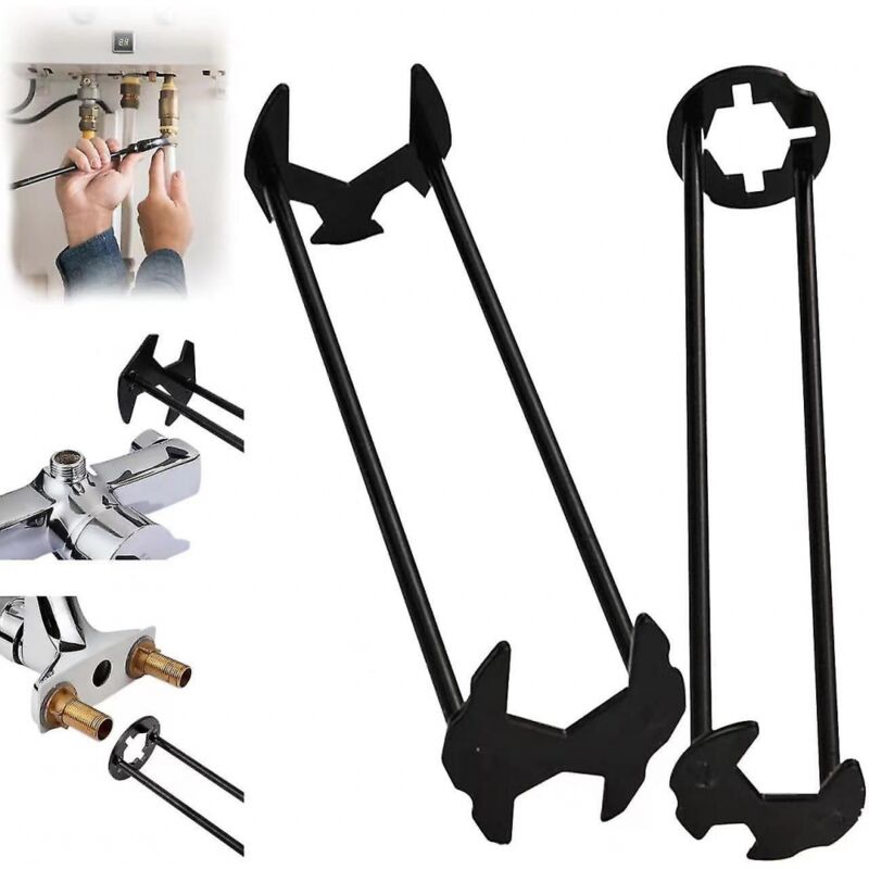 foto del prodotto bebusingoto chiave per lavabo, set di chiavi per lavello da 7 misure, chiave universale per idraulico sottolavello, chiave per rubinetto