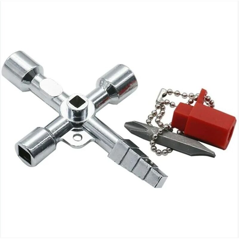 foto del prodotto bebusingoto chiave universale per quadri elettrici, chiave triangolare, chiave quadrata per treni, quadri elettrici, ascensori, utensile manuale
