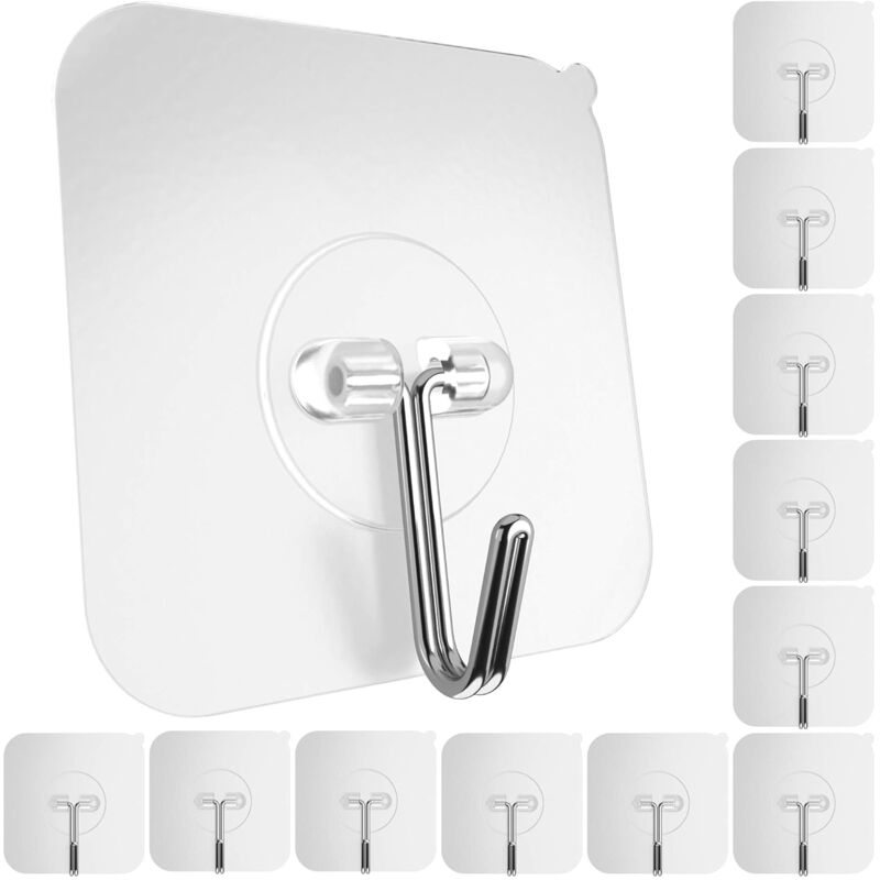 foto del prodotto bebusingoto confezione da 12 ganci adesivi per appendere ganci da parete resistenti, 10,9 kg.