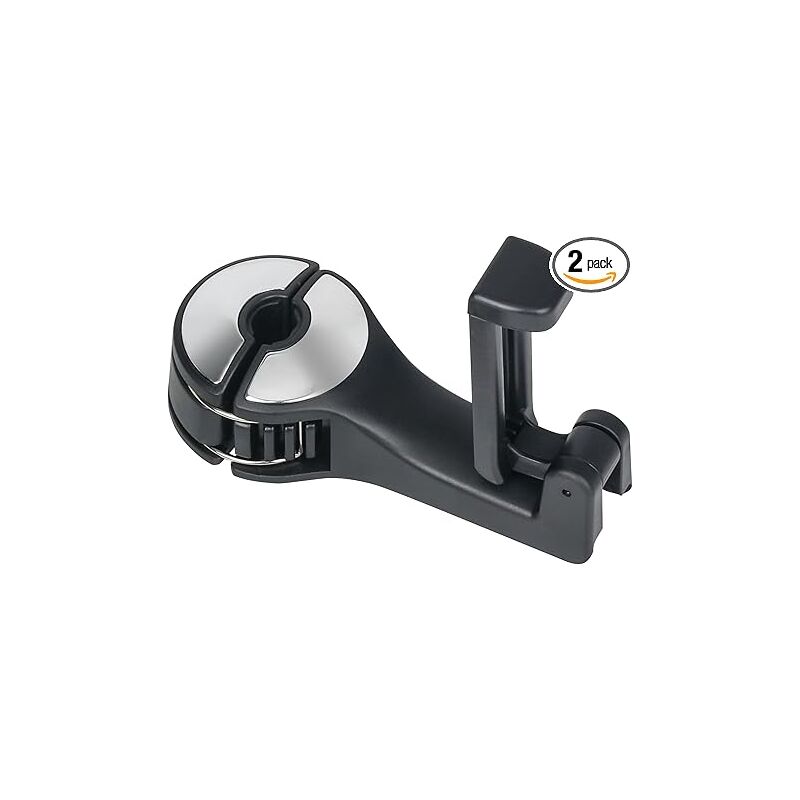 foto del prodotto bebusingoto confezione da 2 ganci nascosti per poggiatesta auto, gancio 2 in 1 per seggiolino auto con supporto per telefono per portafogli, zaini,