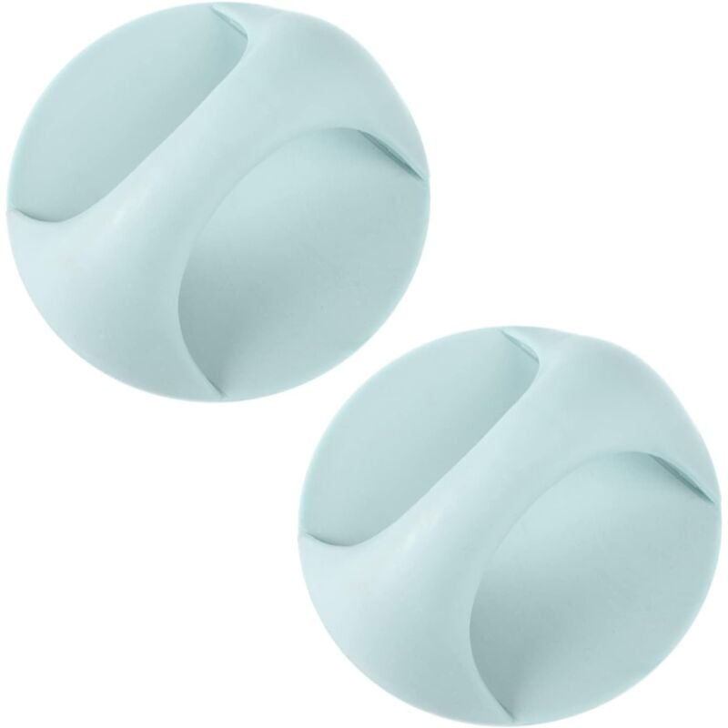 foto del prodotto bebusingoto confezione da 2 pomelli adesivi istantanei per cassetti e armadi, diametro 8,5 cm, pomelli adesivi blu