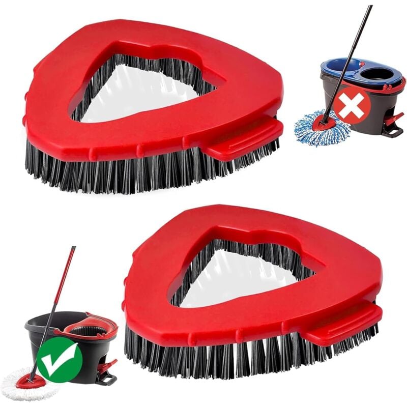 foto del prodotto bebusingoto confezione da 2 spazzole per vileda turbo easywring, testina di ricambio per piastrelle del bagno e della cucina