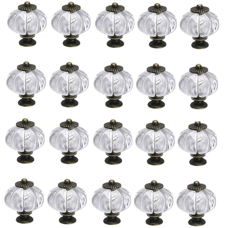 immagine 0 del prodotto bebusingoto confezione da 20 pomelli trasparenti in acrilico a forma di zucca per porte, armadi, cassetti, cassettiere, guardaroba, mobili da