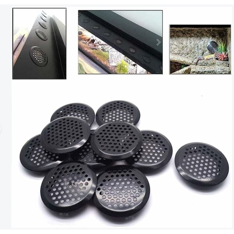 foto del prodotto bebusingoto confezione da 20 prese d aria rotonde in acciaio inox per camper bagno cucina. ecc. nero 53 mm