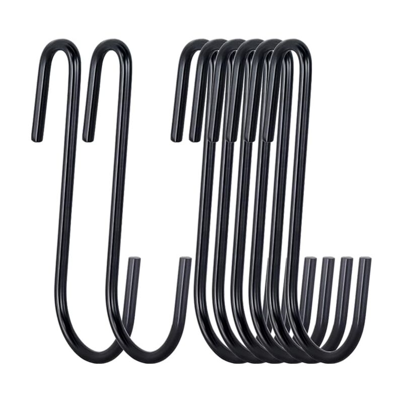 foto del prodotto bebusingoto confezione da 30 ganci a s resistenti da 3 pollici, presina nera, ganci a s per utensili da cucina, cucchiai, padelle, pentole e