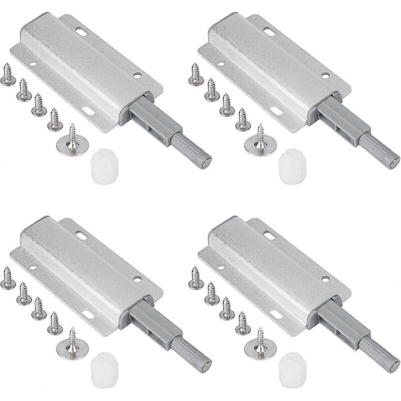 foto del prodotto bebusingoto confezione da 4 chiusure magnetiche per porta, apriporta a pressione, chiudiporta magnetico a pressione argento 