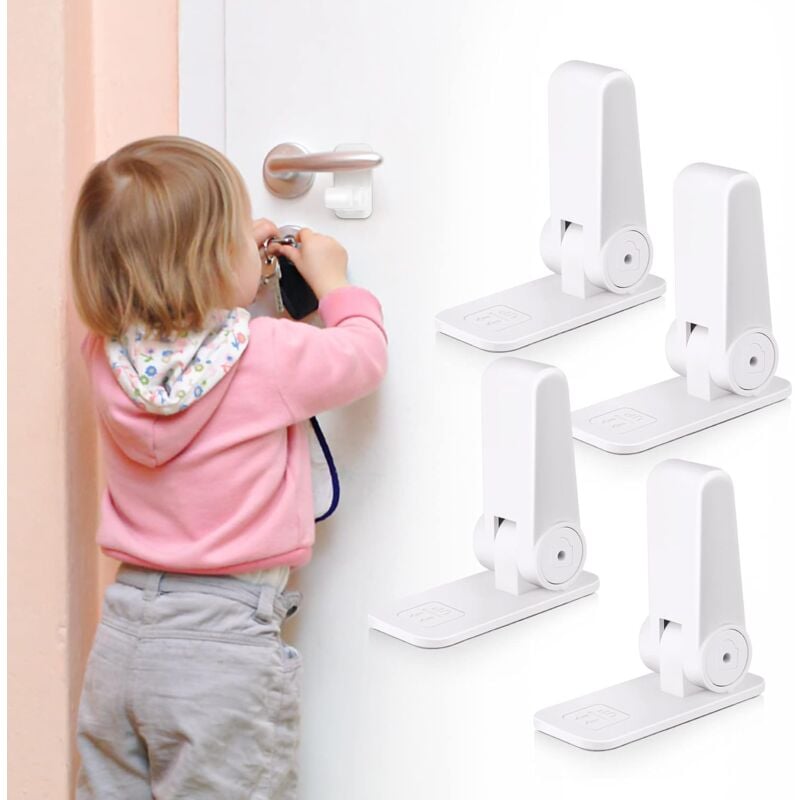 foto del prodotto bebusingoto confezione da 4 serrature di sicurezza per porte per bambini, serrature di sicurezza per bambini, serrature per finestre per bambini,