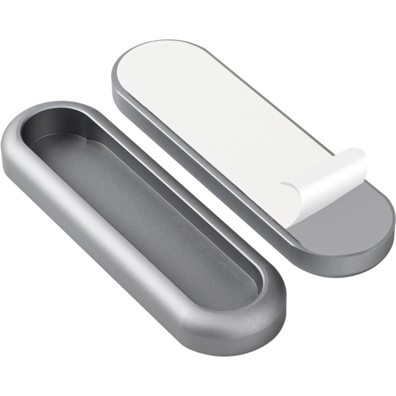 foto del prodotto bebusingoto confezione da 5 maniglie adesive per porte da fienile grigie da 4 pollici, maniglie per finestre, maniglie per cassetti autoadesive