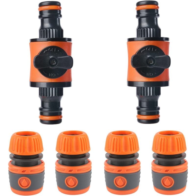 foto del prodotto bebusingoto connettore per tubo flessibile 2 pezzi raccordi terminali per connettore rapido, set di connettori rapidi per tubo da giardino,