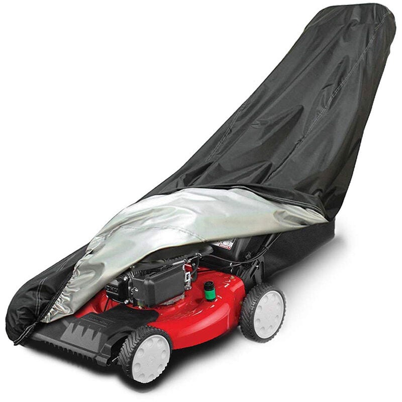 foto del prodotto bebusingoto copertura per tosaerba, impermeabile, antipolvere e resistente ai raggi uv, con coulisse e borsa portaoggetti, 193 x 112 x 64 cm, nero.