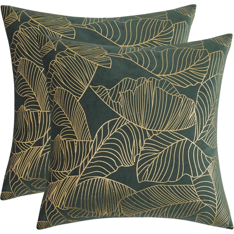 foto del prodotto bebusingoto copricuscini in velluto 45 x 45 cm con stampa dorata, federa decorativa per divano, camera da letto, auto, soggiorno, set di 2 federe