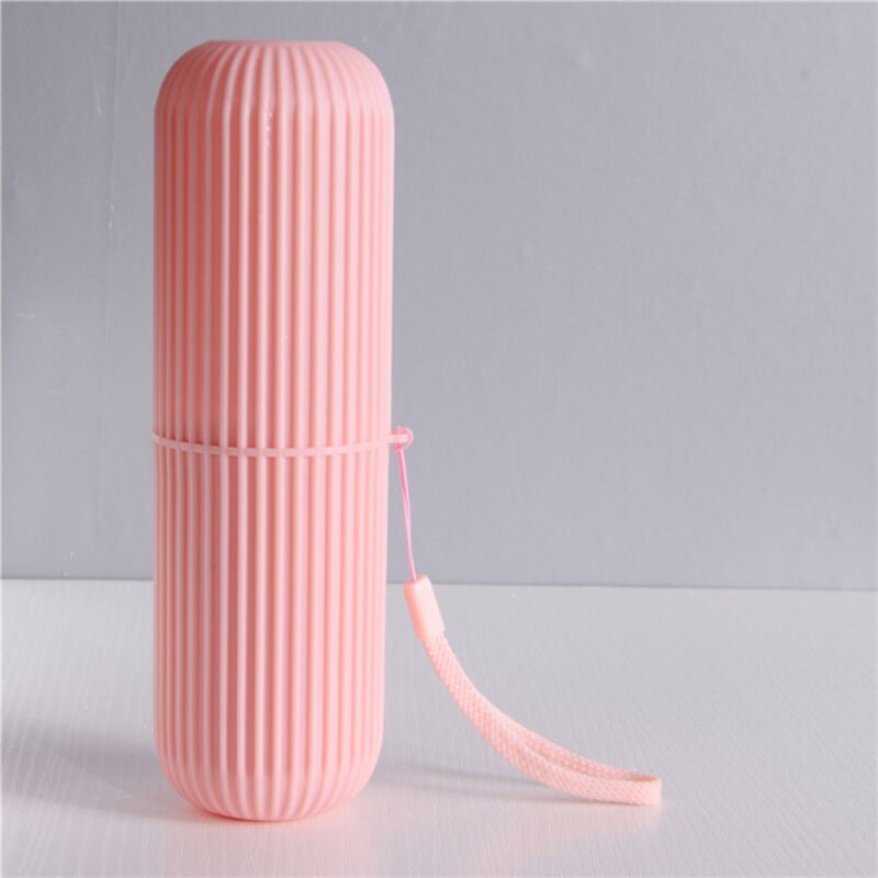 foto del prodotto bebusingoto custodia da viaggio per spazzolino da denti, porta spazzolino portatile antiscivolo con coperchio, rosa