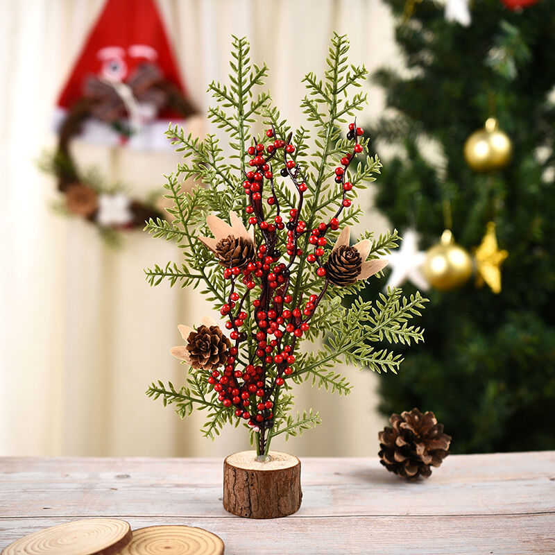 foto del prodotto bebusingoto decorazione per albero di natale, piccoli ornamenti per finestre, mini albero di natale, regali, 27 cm