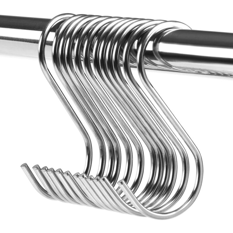 foto del prodotto bebusingoto decorazioni per feste, 12 ganci in acciaio inox a forma di s, portaposate, ganci appesi per cucina, ufficio, bagno