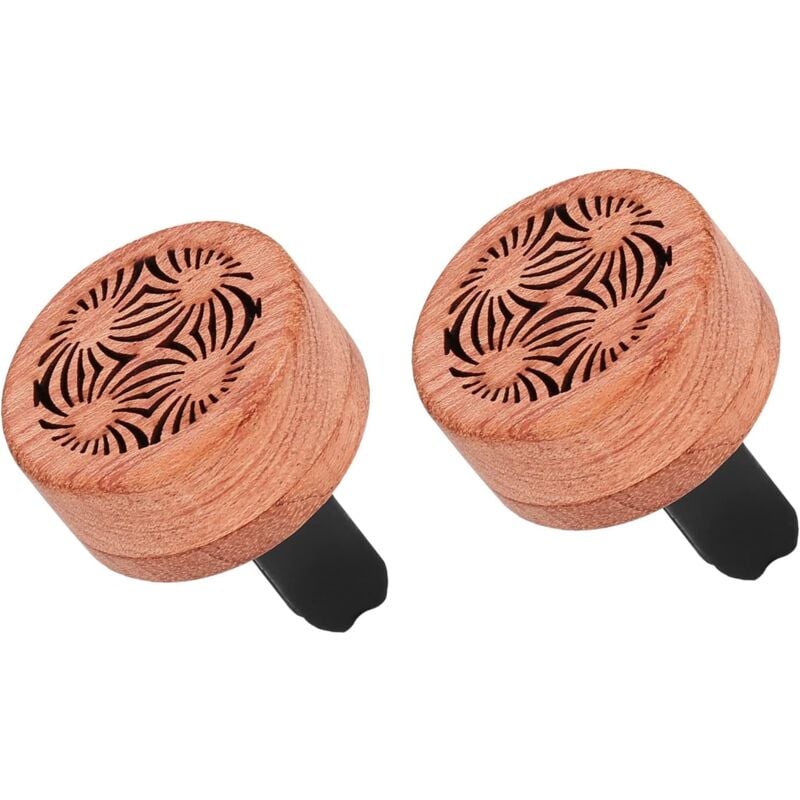 foto del prodotto bebusingoto diffusore di oli essenziali per auto, clip di ventilazione migliorata per diffusore per auto, 2 diffusori di fiori in legno per auto,