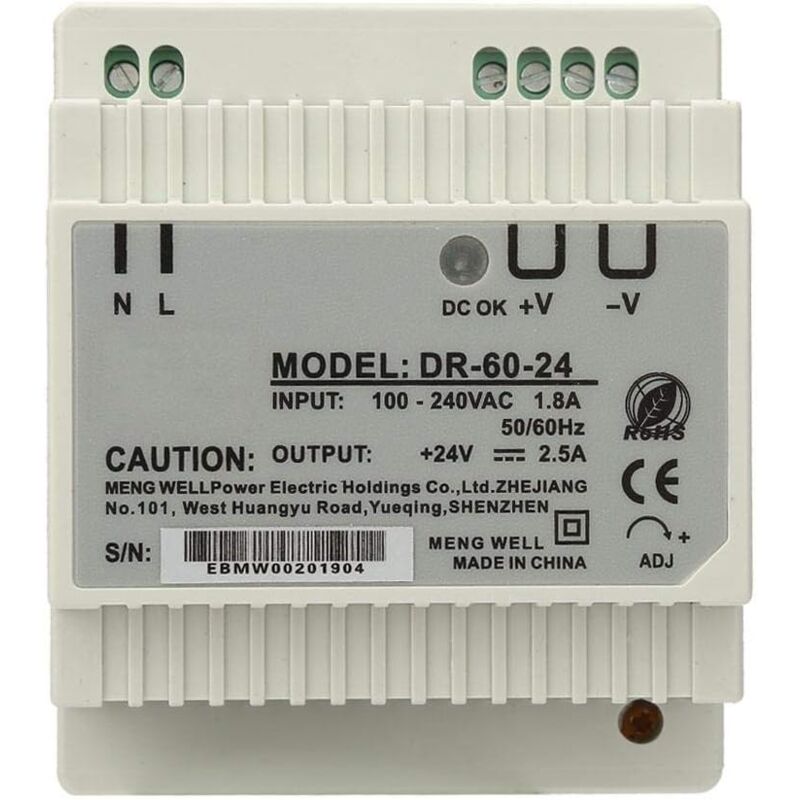 foto del prodotto bebusingoto dr 60 24 60w 24v alimentatore din rail singolo alimentatore switching ac dc