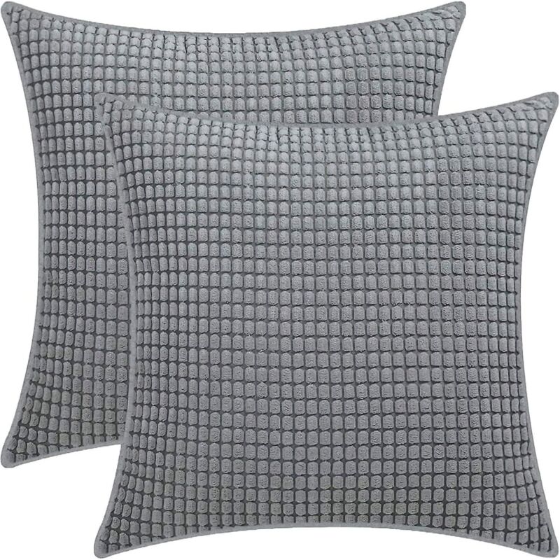 foto del prodotto bebusingoto federa con chicchi di mais, federa in velluto a coste morbido, federa per cuscino per la casa 2 pezzi grigio scuro, 45x45 cm 