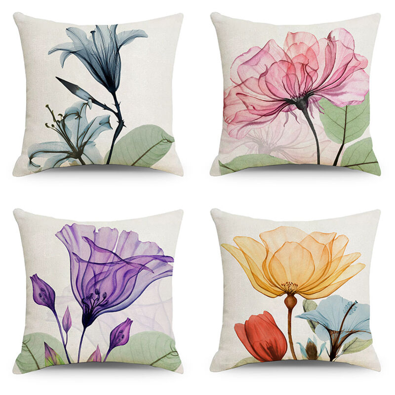 foto del prodotto bebusingoto federa con motivo floreale 45,72 x 45,72 federa con decorazione floreale rosa, set da 4