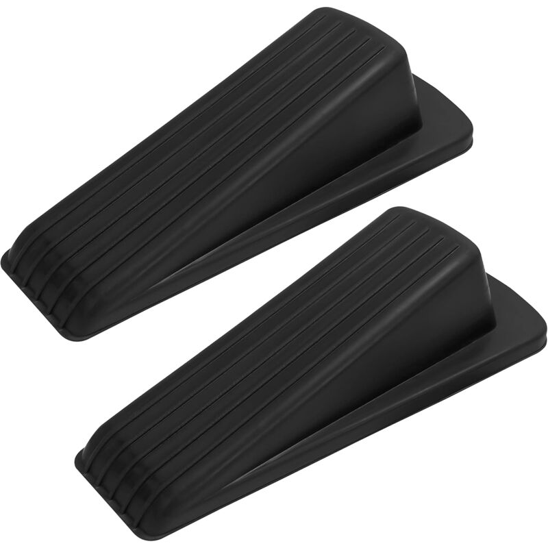 foto del prodotto bebusingoto fermaporta in gomma resistente per uso residenziale e commerciale, nero, 4,7 pollici x 2,2 pollici x 1,5 pollici, confezione da 2