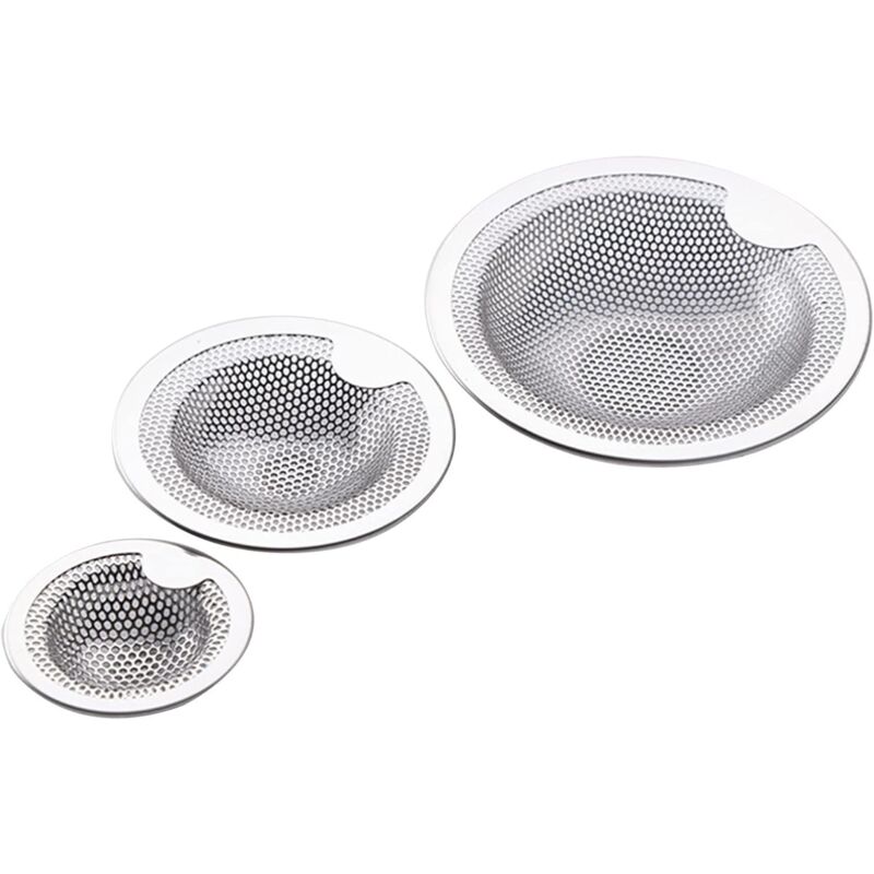 foto del prodotto bebusingoto filtro di scarico in acciaio inossidabile, filtro doccia, per lavello della cucina, bagno, lavabo, vasche da bagno 3 pezzi 