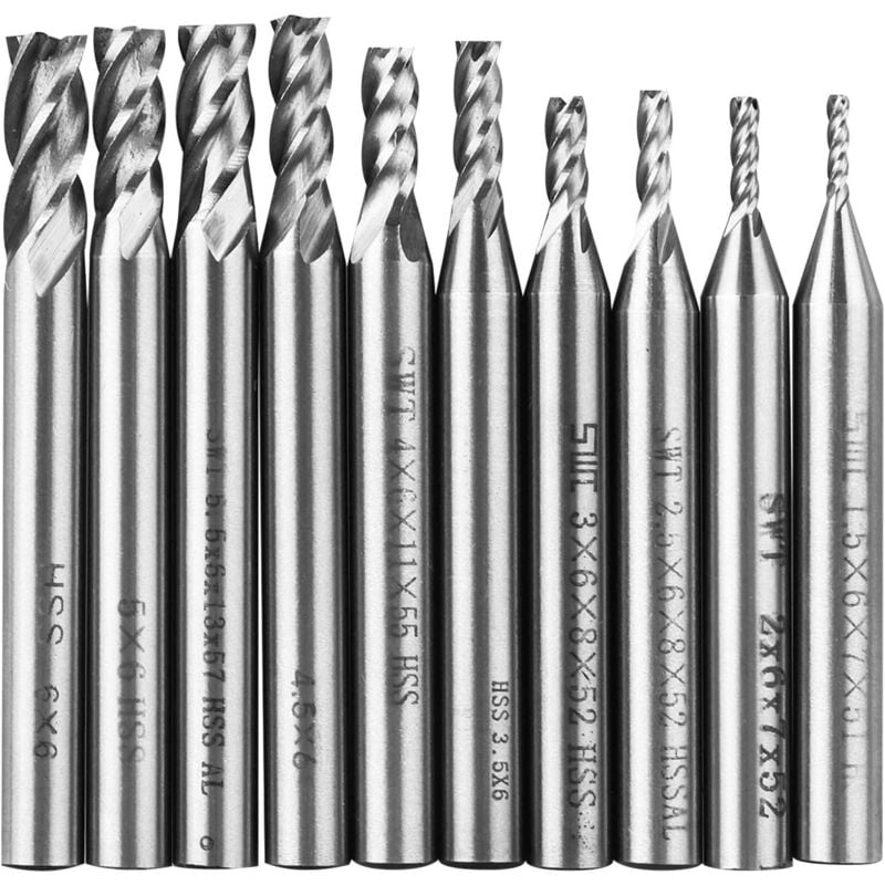 foto del prodotto bebusingoto frese a candela, set di punte per trapano a gambo dritto hss da 1,5 6 mm, fresa a candela cnc a 4 taglienti, set di utensili per legno,