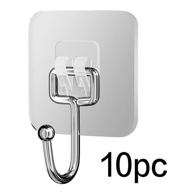 foto del prodotto bebusingoto ganci adesivi grandi per appendere ganci da parete resistenti, ganci per asciugamani autoadesivi, ganci trasparenti impermeabili,