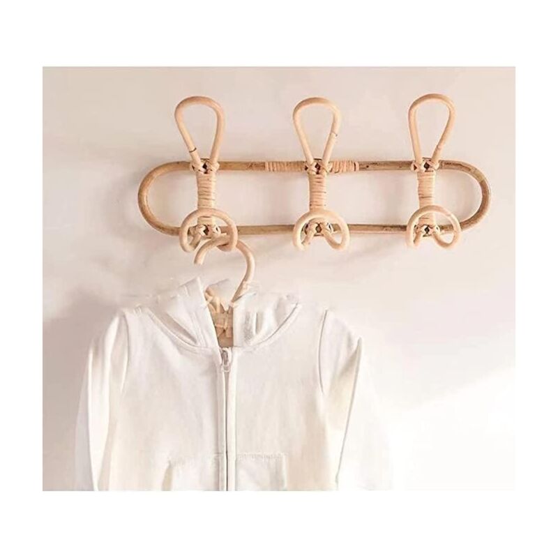 foto del prodotto bebusingoto ganci da parete in rattan, appendiabiti da parete, gancio da parete per bambini, vestiti, cappelli e indumenti, 4020 cm