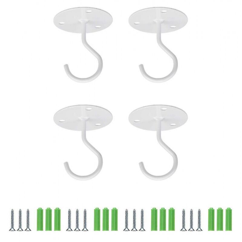 foto del prodotto bebusingoto ganci da soffitto bianchi per montaggio a parete per impieghi gravosi, ganci da soffitto per piante sospese, porta piante in metallo