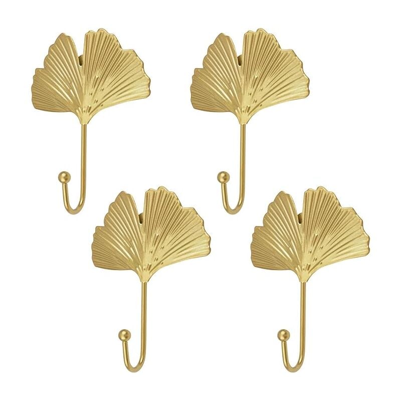 foto del prodotto bebusingoto ganci decorativi in ferro a forma di foglia di ginkgo, ganci da parete a forma di foglia di ginkgo, portachiavi moderno, ganci da