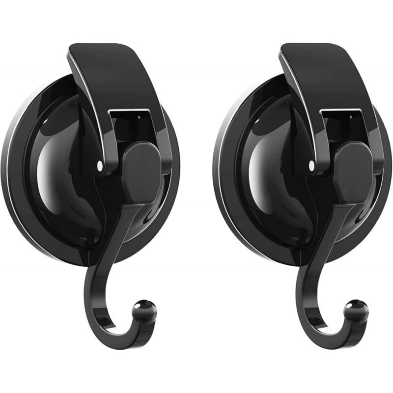foto del prodotto bebusingoto ganci per doccia con ventosa, ganci per doccia resistenti per interni, super ventosa placcata in nero opaco per cucina e bagno.
