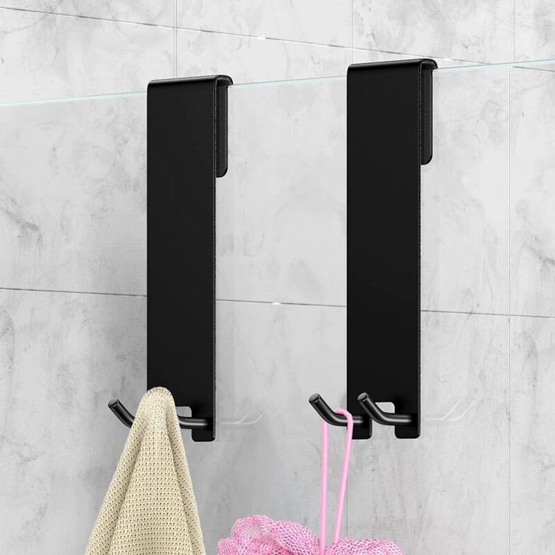 foto del prodotto bebusingoto ganci per doccia da 4 pezzi, ganci per asciugamani in acciaio inossidabile senza foratura, per vetri spessi 6 12 mm per bagno