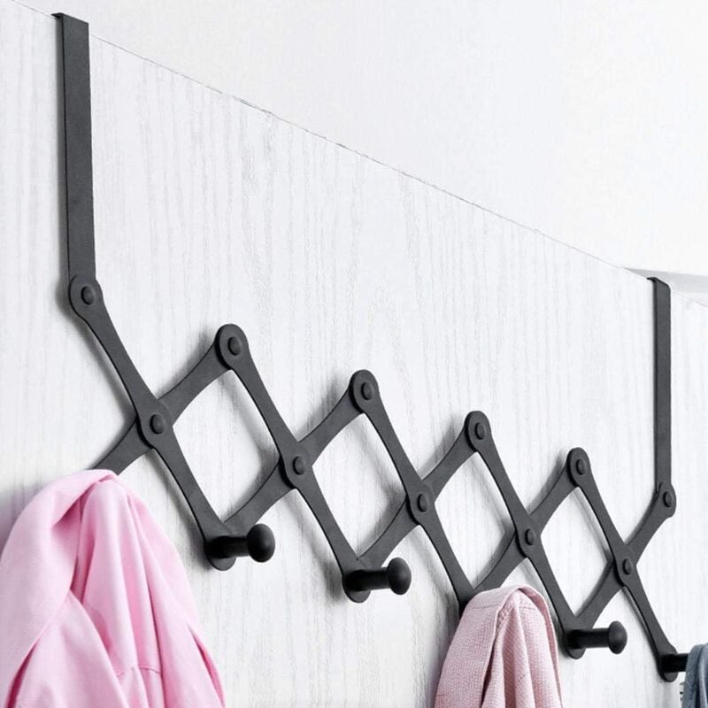 foto del prodotto bebusingoto ganci per porta, ganci sopraporta in acciaio inossidabile, ganci telescopici pieghevoli per cappelli e zaini, appendiabiti da porta