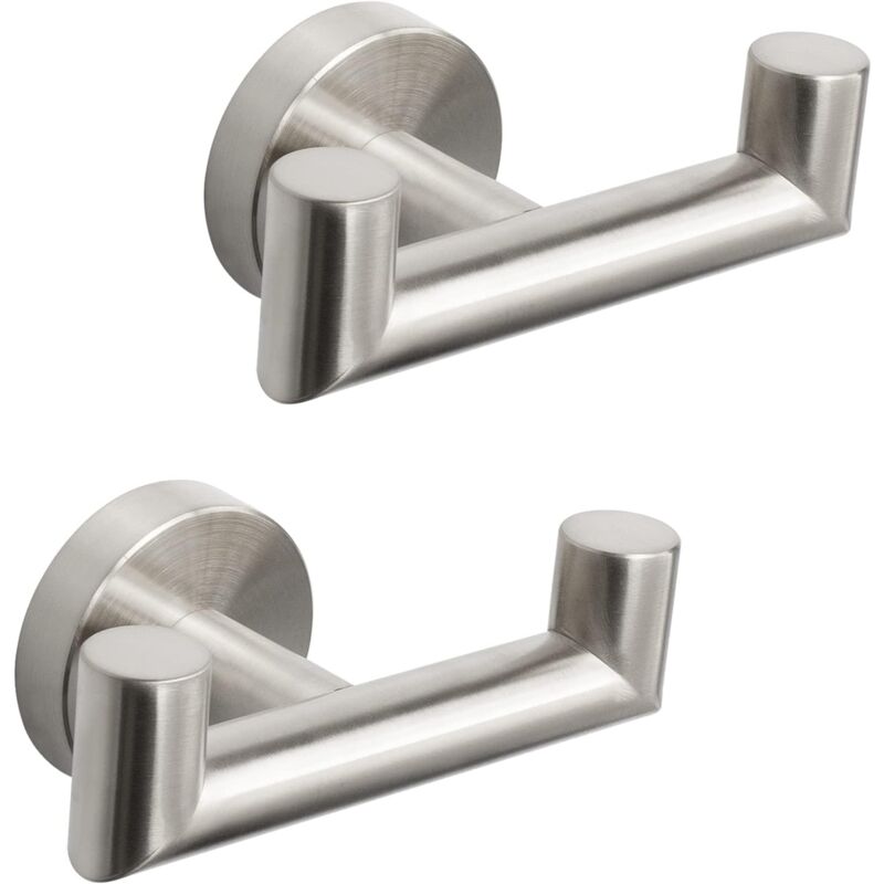 foto del prodotto bebusingoto gancio doppio per asciugamani da bagno in acciaio inox, portasciugamani doppio resistente per bagno, soggiorno, cucina, montaggio a