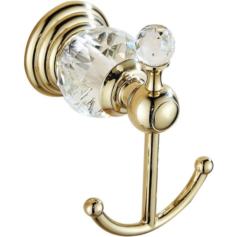 foto del prodotto bebusingoto gancio per asciugamani in cristallo, gancio per accappatoio dorato, porta asciugamani da bagno, adatto per cucina a parete tra i piani