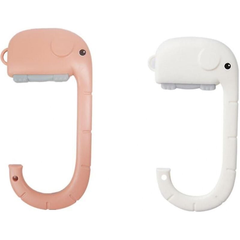 foto del prodotto bebusingoto gancio per borsa da tavolo, 2 pezzi, ganci portatili per borsa da tavolo, in plastica, a forma di elefante, per scrivania, zaino.