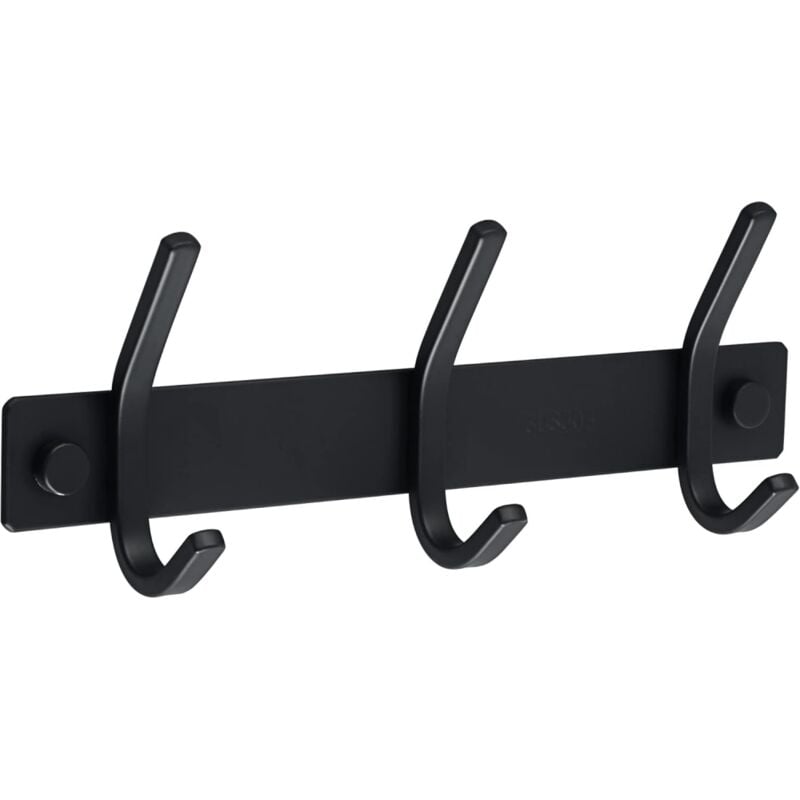 foto del prodotto bebusingoto gancio portasciugamani da parete per bagno e cucina, gancio appendiabiti da parete con 3 ganci, finitura in acciaio inossidabile nero