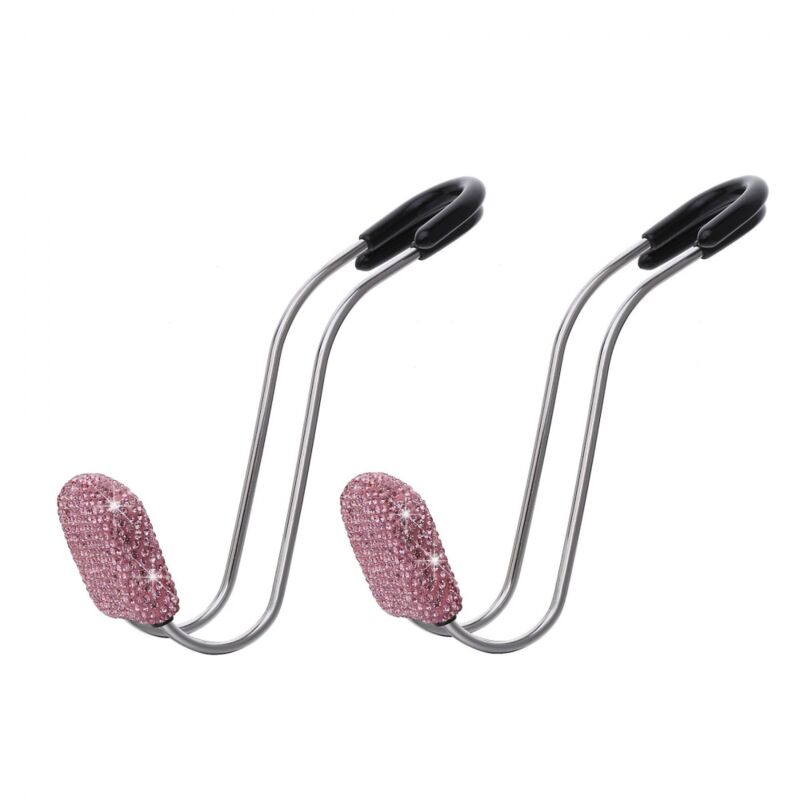 foto del prodotto bebusingoto gancio universale per schienale sedile posteriore, accessori auto scintillanti, 2 pezzi rosa 