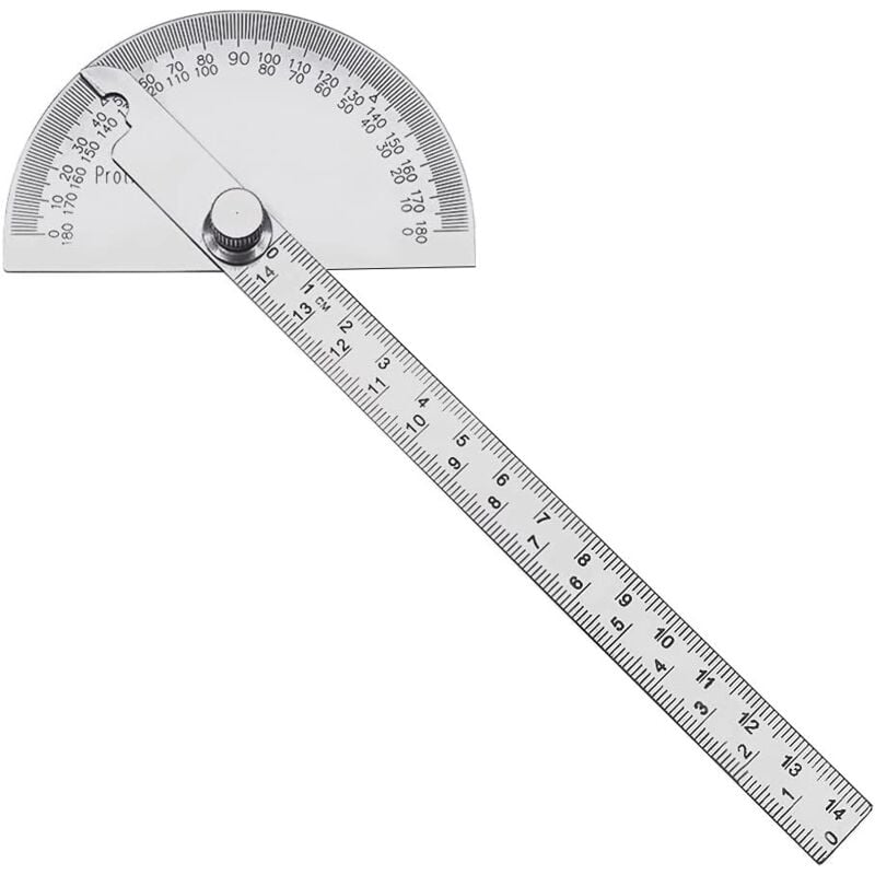 foto del prodotto bebusingoto goniometro da 180 gradi, righello angolare regolabile per disegno e misurazione, righello da 145 mm